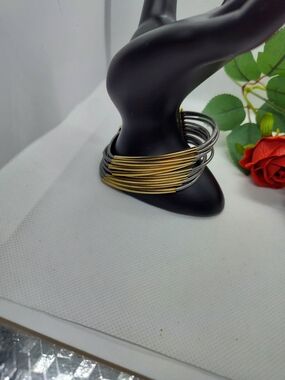 Two-Tone Gold and Silver Multi-Band Women's Bracelet